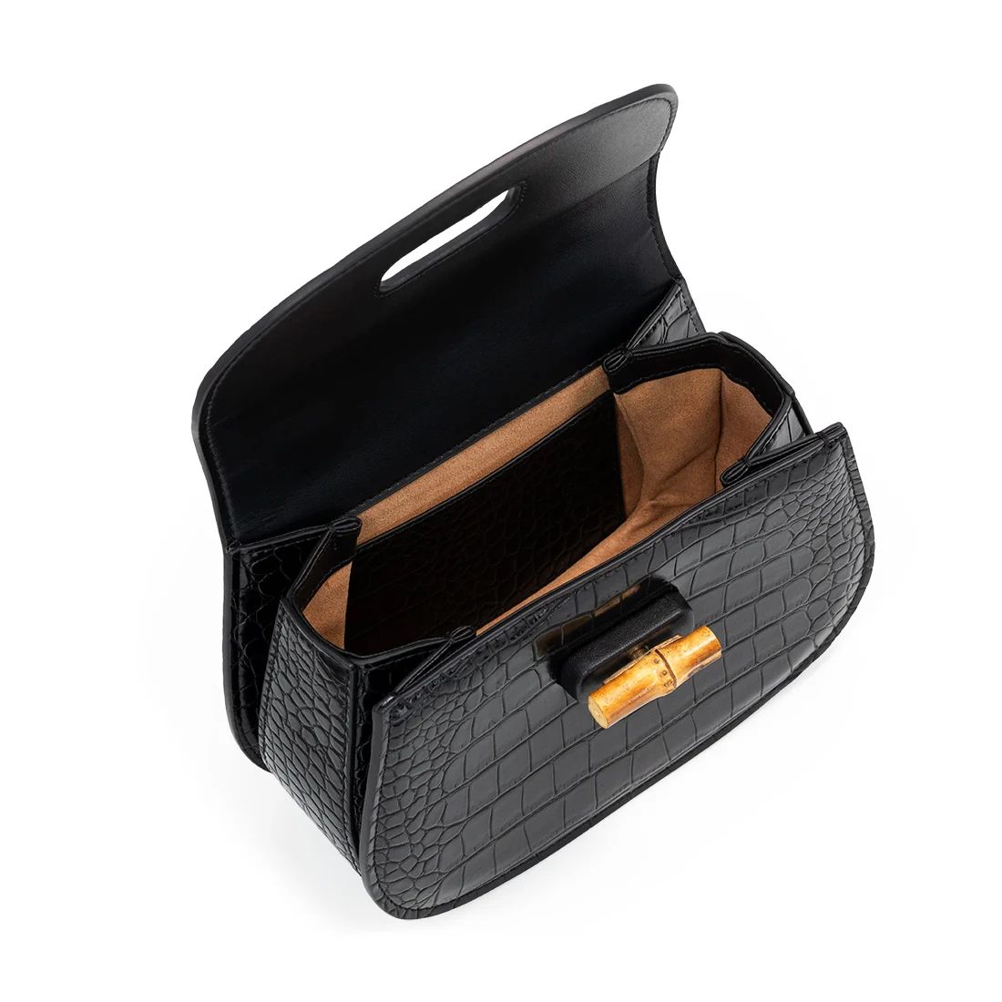Bamboo Handle Leather Purse - Image 3