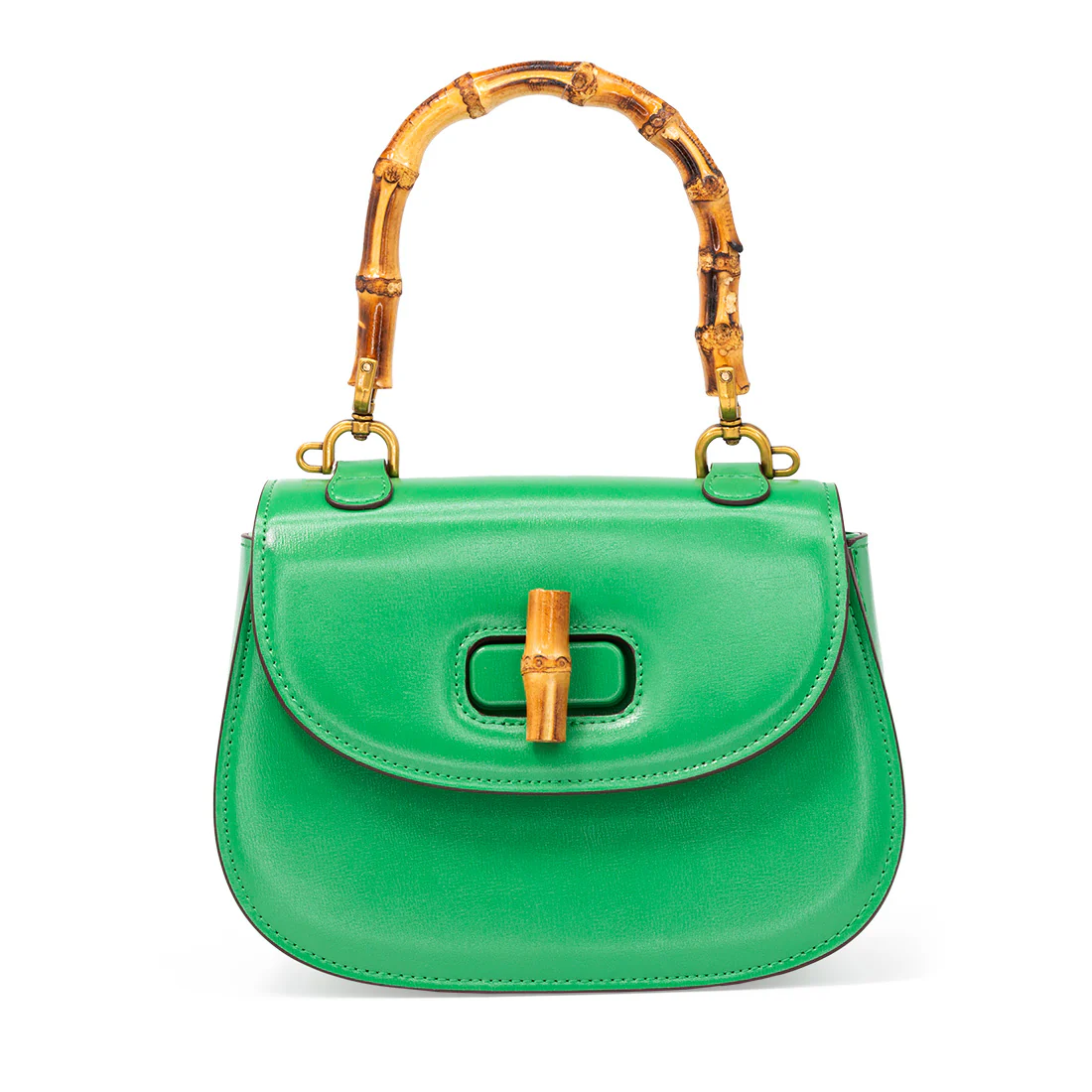 Bamboo Handle Leather Purse - Image 5